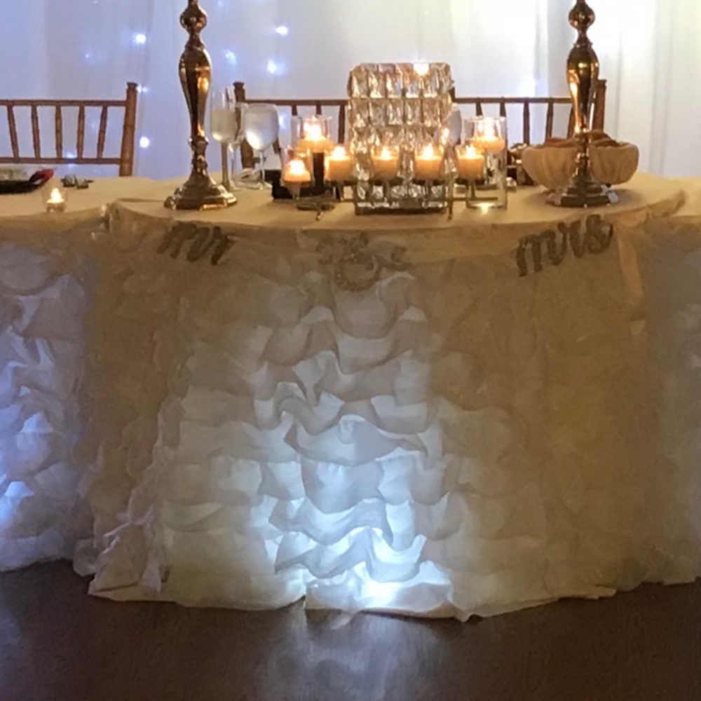 White satin 9Ft Table Skirt / Table linen
